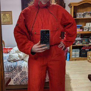 Women's Red Vintage Ski Suit Size S/M